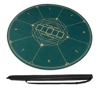 Costway Anti-Slip Round Poker Mat 120cm Foldable Texas Holdem Table Layout Mat in Green COSTWAY Green