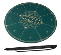 Costway Anti-Slip Round Poker Mat 140cm Foldable Texas Holdem Table Layout Mat in Green COSTWAY Green