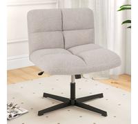 Costway Armless Home Office Chair Swivel Desk Chair Height Adjustable Task Vanity Chair in Grey COSTWAY Grey