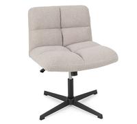 Costway Armless Home Office Chair Swivel Desk Chair Height Adjustable Task Vanity Chair in Grey COSTWAY Grey