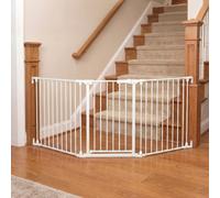 Costway Baby Gate For Doorways 3-Panel Hardware-Mounted Metal Safety Pet Gate-White