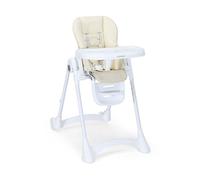 Costway Baby Highchair Folding Infant Feeding Chair with 5-Point Safety Belt Double Tray in Beige COSTWAY Beige