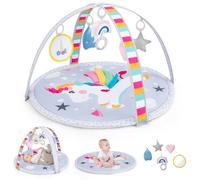 Costway Baby Play Gym Activity Playmat With 5 Detachable Sensory Toys-Unicorn