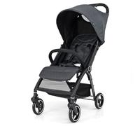COSTWAY Baby Pushchair, One Hand Foldable Toddler Stroller with Adjustable Backrest & Canopy, 5-Point Harness, Storage Basket, Lightweight Travel Pram for Infants 0-36 Months (Gray)