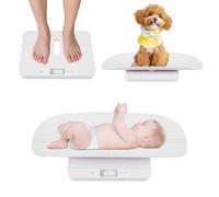 COSTWAY Baby Scale, Universal Digital Weighing Scale with Detachable Tray, Tare and Auto Lock Function, Height Measurement, for Infant, Toddler, Adult, Pets, Up to 150 kg (61 x 33cm)