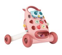 COSTWAY Baby Walker, Push Along Walkers with Activity Centre, Music, Light, 2 Speeds Wheels, Interactive First Steps Learning Walking Toy for 10-36 Months Old (Pink, 57 x 42 x 46cm)