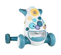 COSTWAY Baby Walker, Push Along Walkers with Activity Centre, Music, Light, 2 Speeds Wheels, Interactive First Steps Learning Walking Toy for 10-36 Months Old (Blue, 56.5 x 46 x 44cm)