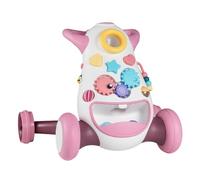 COSTWAY Baby Walker, Push Along Walkers with Activity Centre, Music, Light, 2 Speeds Wheels, Interactive First Steps Learning Walking Toy for 10-36 Months Old (Pink, 56.5 x 46 x 44cm)
