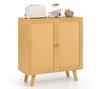 Costway Bamboo Buffet Cabinet Boho Sideboard Storage Cabinet-Natural