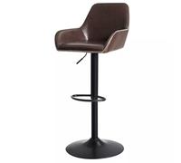 Costway Bar Stools Adjustable Swivel Leather Pub Chair Kitchen Dining Chairs in Brown COSTWAY Brown