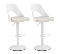 Costway Bar Stools Set Of 2 Ergonomic Counter Height Stools-White
