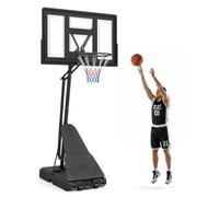 COSTWAY Basketball Hoop, 10FT Basketball Goal System | Shatterproof Backboard, Rebounder & Wheels, Indoor Outdoor Height Adjustable Freestanding Backboard Set for Kids Teens Adults