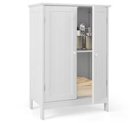 Costway Bathroom Floor Cabinet Free Standing Storage Cupboard Display Organiser in White COSTWAY White