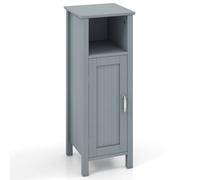 Costway Bathroom Floor Cabinet Freestanding Narrow Storage Organizer in Grey COSTWAY Grey