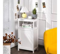 Costway Bathroom Floor Cabinet Single Door Floor Cabinet with Shelf in White COSTWAY White