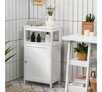Costway Bathroom Floor Cabinet Single Door Floor Cabinet With Shelf-White