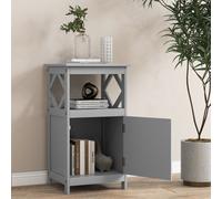 Costway Bathroom Floor Cabinet Single Door Storage Organizer Cabinet W/ Open Compartment