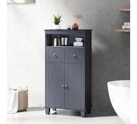 Costway Bathroom Floor Storage Cabinet Freestanding Storage Organizer With Doors-Grey
