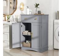 Costway Bathroom Floor Storage Cabinet Modern Buffet Sideboard With Drawer & Doors-Grey