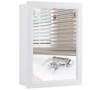 Costway Bathroom Mirror Cabinet Wall Mounted Storage Cabinet White