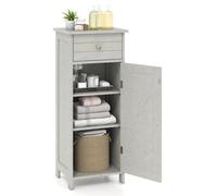 Costway Bathroom Storage Cabinet Floor Standing Wooden Cupboard-Grey