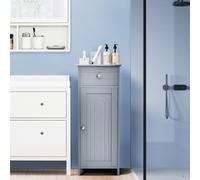 Costway Bathroom Storage Cabinet Floor Standing Wooden Cupboard W/ Single Door & Drawer