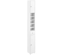 Costway Bathroom Tall Cabinet Slim Freestanding Storage Organizer Cupboard in White COSTWAY White