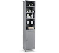 Costway Bathroom Tall Cabinet Slim Freestanding Storage Organizer W/ Adjustable Shelves