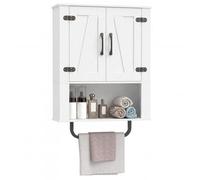 Costway Bathroom Wall Cabinet Farmhouse Wall Mounted Organizer With 2 Barn Doors