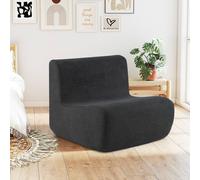 Costway Bean Bag Chair with Velvet Fabric & Comfortable Support in Dark Grey COSTWAY Dark Grey