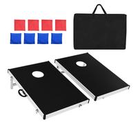 Costway Bean Bag Toss Portable Professional Cornhole Game Set 8 Bean Bags 2 Play Boards in Black COSTWAY Black
