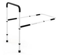 Costway Bed Assist Rail Adjustable Bedside Standing Bar Fall Prevention Safety Hand Bar in White COSTWAY White