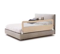 Costway Bed Rail Guard For Toddlers 180Cm Foldable Baby Bed Rail W/ Safety Strap-Beige