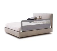 Costway Bed Rail Guard for Toddlers 180CM Foldable Baby Bed Rail w/ Safety Strap in Grey COSTWAY Grey