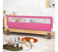 Costway Bed Rail Guard For Toddlers 180Cm Foldable Baby Bed Rail W/ Safety Strap-Pink