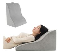 COSTWAY Bed Wedge Pillow, Orthopaedic Back Support Pillow with Washable Cover, Triangle Leg Elevation Incline Cushion Bed Rest Reading Pillow for Post Surgery, Acid Reflux, Snoring, Pain Relief, Grey