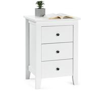 Costway Bedside Table Wooden Nightstand W/3 Drawers Modern & Multifunctional End Table
