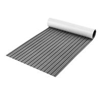 COSTWAY Boat Flooring EVA Foam, Self-Adhesive Non-Slip Marine Carpeting Mat, Faux Teak Decking Sheet for Yacht Kayak Motorboat Motorboat Swimming Pool (240 x 90cm, Grey with Straight Seam Lines)
