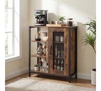 Costway Buffet Cabinet Coffee Bar Cabinet With Adjustable Shelves Kitchen Sideboard-Brown