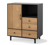 Costway Buffet Sideboard Modern Storage Cabinet With 4 Drawers Black