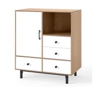 Costway Buffet Sideboard Modern Storage Cabinet With 4 Drawers Natural