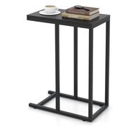 Costway C-Shaped End Table For Couch And Bed 64 Cm High Sofa Side Table-Black