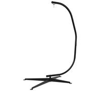 Costway C-Shaped Hammock Chair Stand Solid Hanging Swing Chair Stand in Black COSTWAY Black