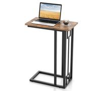 Costway C-Shaped Side Table Compact Sofa Side Table Metal Frame End Table