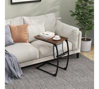 Costway C-Shaped Side Table Metal Frame End Table With Mesh Storage Bag
