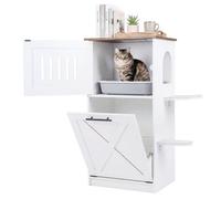 Costway Cat Litter Box Enclosure 115 Cm Modern Hidden Cat House Cabinet
