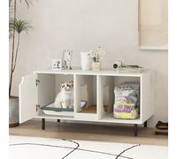 Costway Cat Litter Box Enclosure Large Hidden Cat Washroom W/ Storage-White
