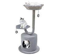 COSTWAY Cat Tree, 3-Tier Cat Tower with Top Perch, Condo, Scratching Posts & Dangling Ball, Cat House Activity Center for Indoor Kittens (50 x 50 x 106cm)