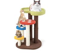 COSTWAY Cat Tree, 94cm Cat Climbing Tower with Sisal Scratching Posts, Padded Top Perch, Washable Mat, Multilevel Kitten Activity Centre for Indoor Cats