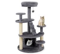 Costway Cat Tree Multilevel Cat Climbing Tower Kitty Activity Center-Grey